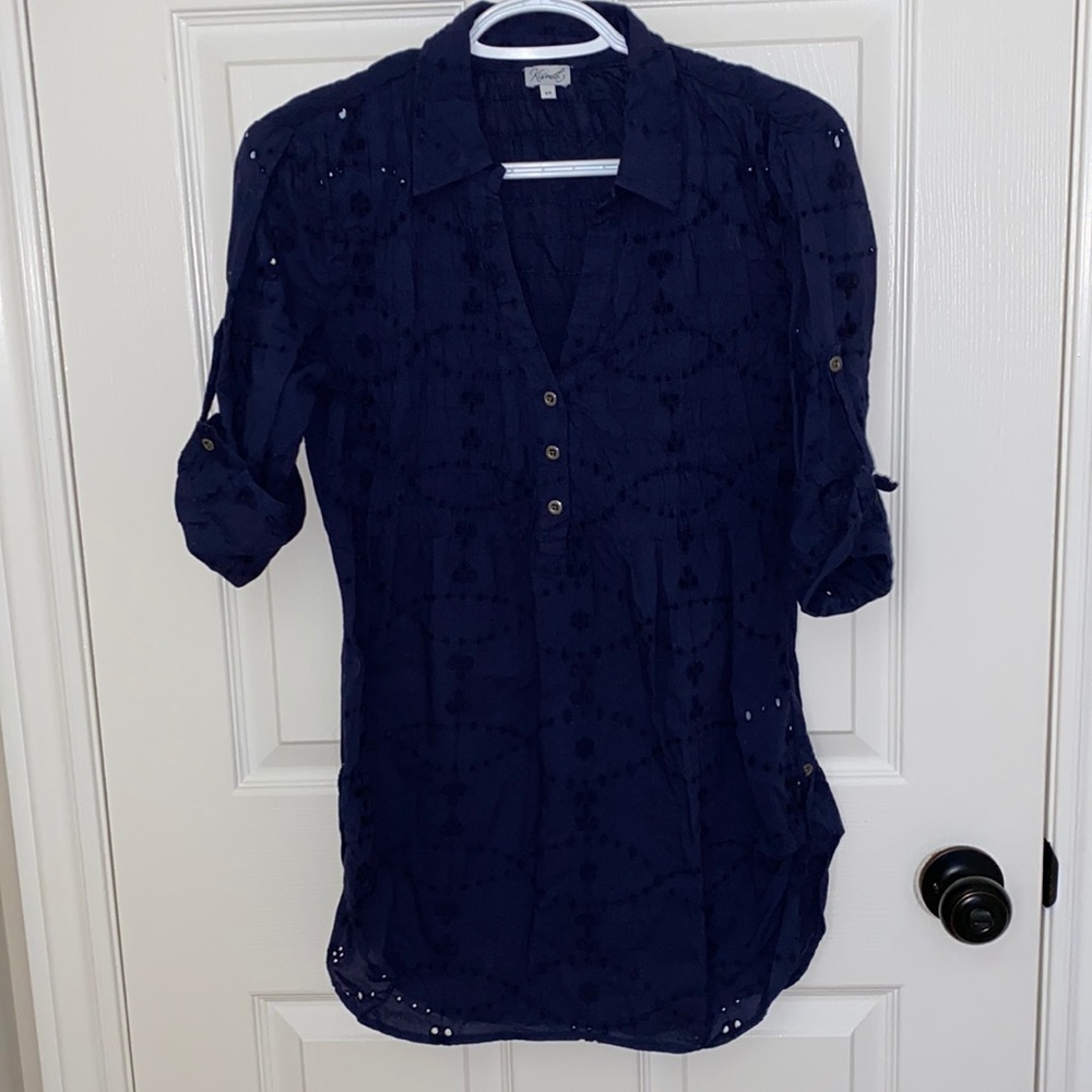 Kismet | Woman’s Navy Tunic Style Top - Size Small